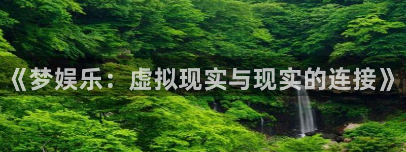 门徒平台注册中心：《梦娱乐：虚拟现实与现实的连接》